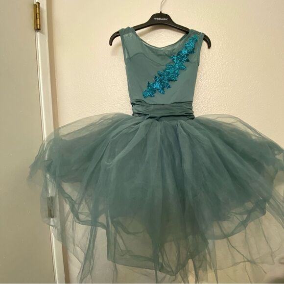 Weissman dance ballet tutu costume sage green A THOUSAND MILES 12605 child MC - Picture 2 of 10
